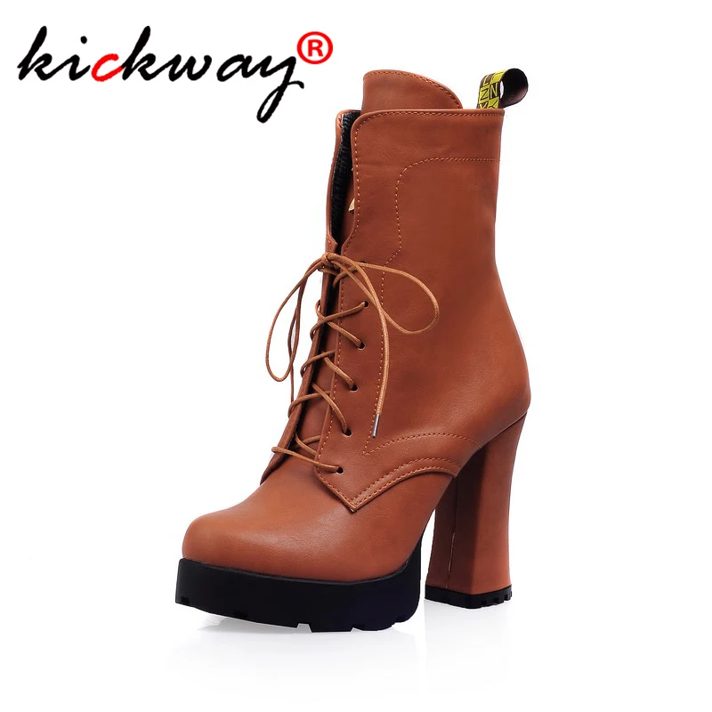 

Drop Shipping Leather Martins Boots Woman shoes Winter Warm Lace-up Ankle Boots For Woman High Quality Waterproof Platform Boots