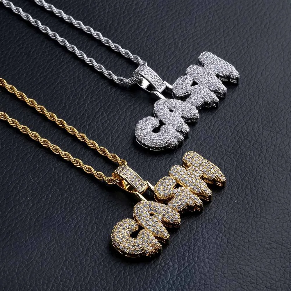 

Wish Amazon Cross Border Europe And America Popular Brand Gash Lettered Word Pendant Zircon Cool Necklace Accessories Wholesale