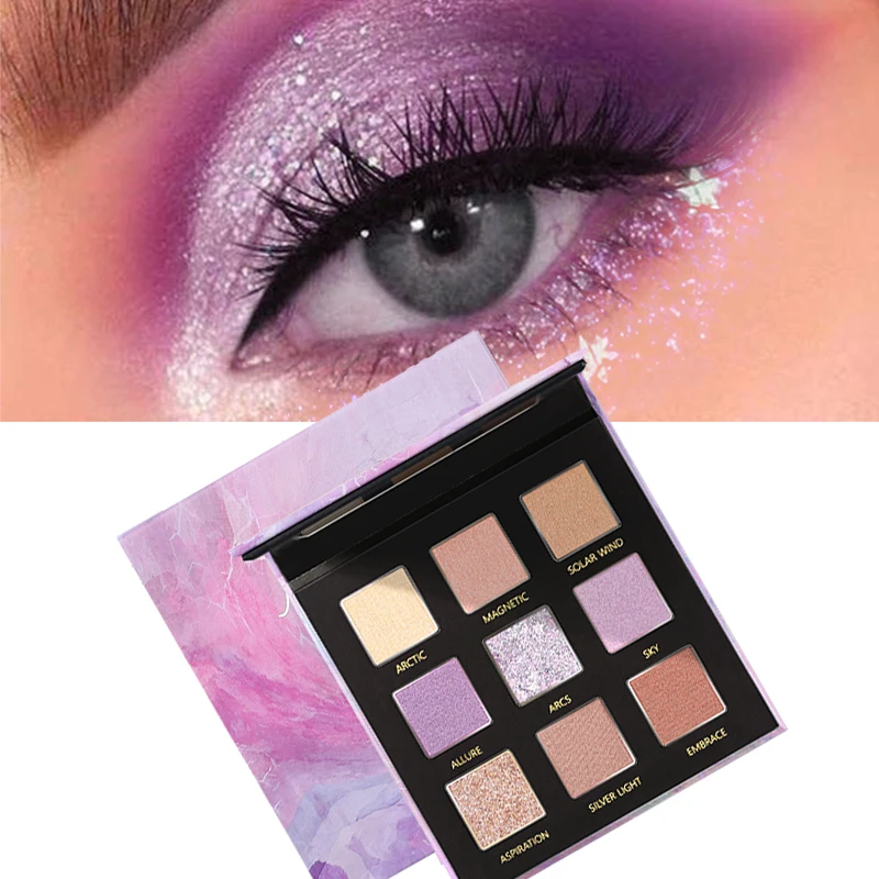 

Pudaier 9-color Milky Way Eye Shadow Palette Glitter Eyeshadow Pallete Shimmer and Matte Eyes Makeup Professional Powder Beauty