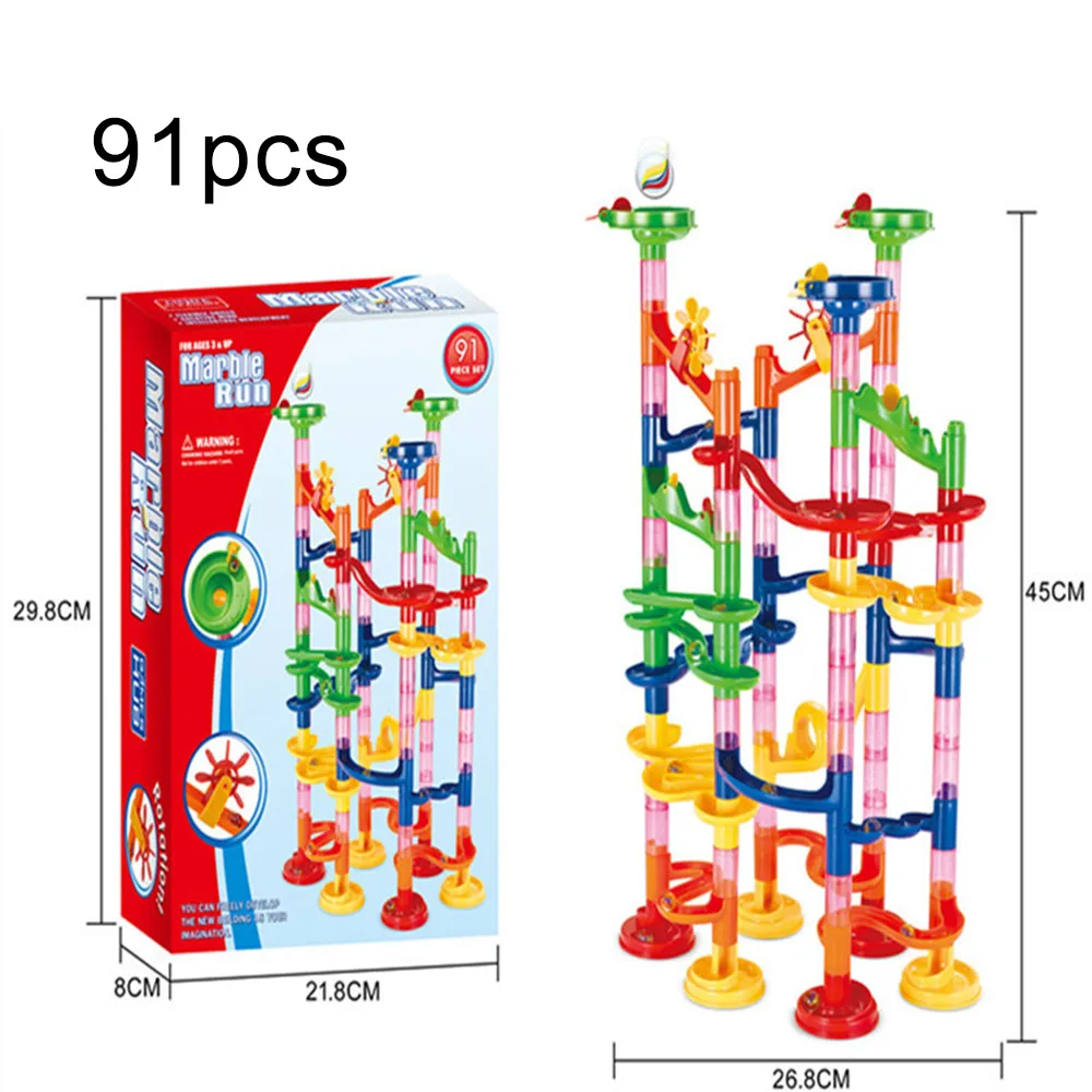 50/80/105 шт набор «сделай сам строительные мраморный трек Run трек строительные блоки Дети лабиринт мяч рулонные игрушки трубы конструктор для детей Подарки - Цвет: WJ3540C