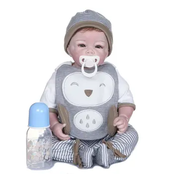 

55cm Realistic Doll Soft Body Vinyl Toddler Babies Lifelike Boy Toy Christmas K92D
