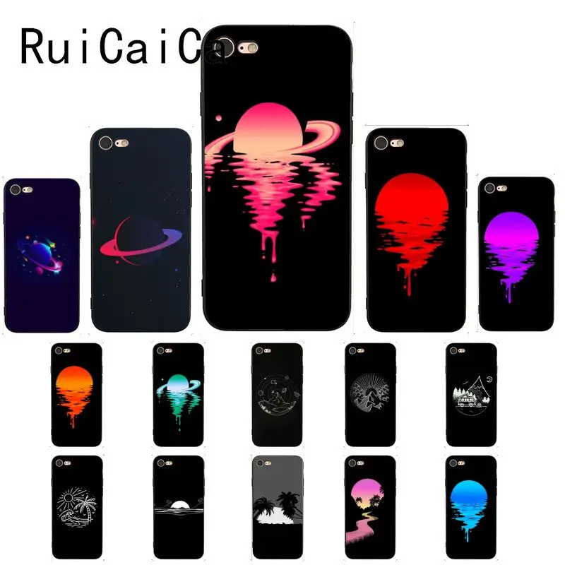 

Ruicaica Planet sun palm tree Art Pattern TPU Soft Phone Case Cover for iPhone 8 7 6 6S X XS MAX 5 5S SE XR 11 Pro Max
