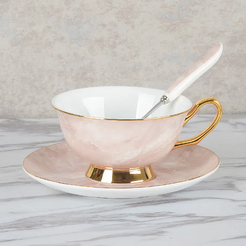English Afternoon Tea Coffee Cup Saucer Sets Bone China Delicate Golden Ceramic Nordic Teacup Tazas Xicaras Espresso EE50BD |