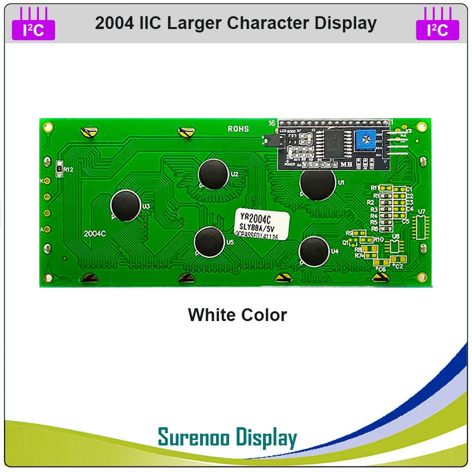 Последовательный IIC / I2C TWI 2004 204 20*4 большой символьный ЖК модуль дисплей желтый