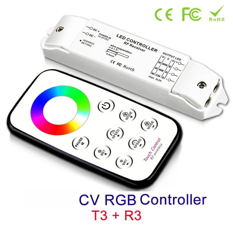 Новая светодиодная лента RGB контроллер DC 12 В 24 в приемник мини Диммер выходной ток Макс 3Ax3CH и RF беспроводной пульт дистанционного управления