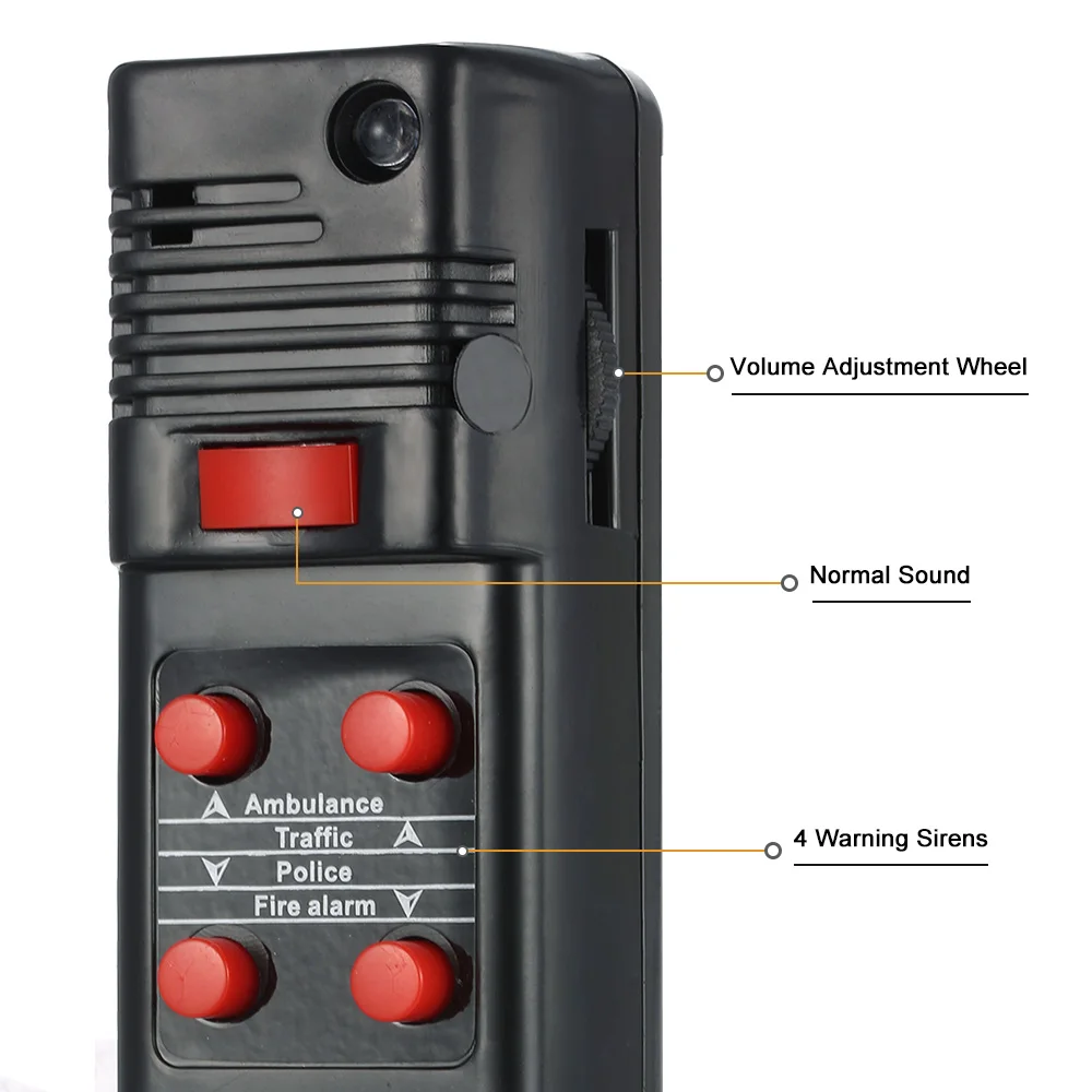KKMOON 12 в 60 Вт 300 дБ 5 звуковой микрофонный автомобильный Предупреждение льный сигнал, Полицейская пожарная сирена, громкий динамик