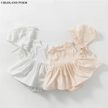 

Baby Girl Dress Summer Newborn Baby Dress Sleeveless Infant Baby Girl Clothes With Hat Cotton Infant Baby Romper Dresses For Gir