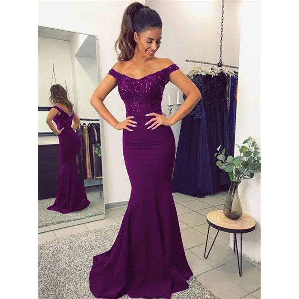 off the shoulder prom dresses 2019 long mermaid