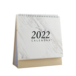 Calendrier de bureau marbre 2022, calendrier de bureau, Agenda hebdomadaire mensuel, planificateur annuel pour fournitures de bureau 