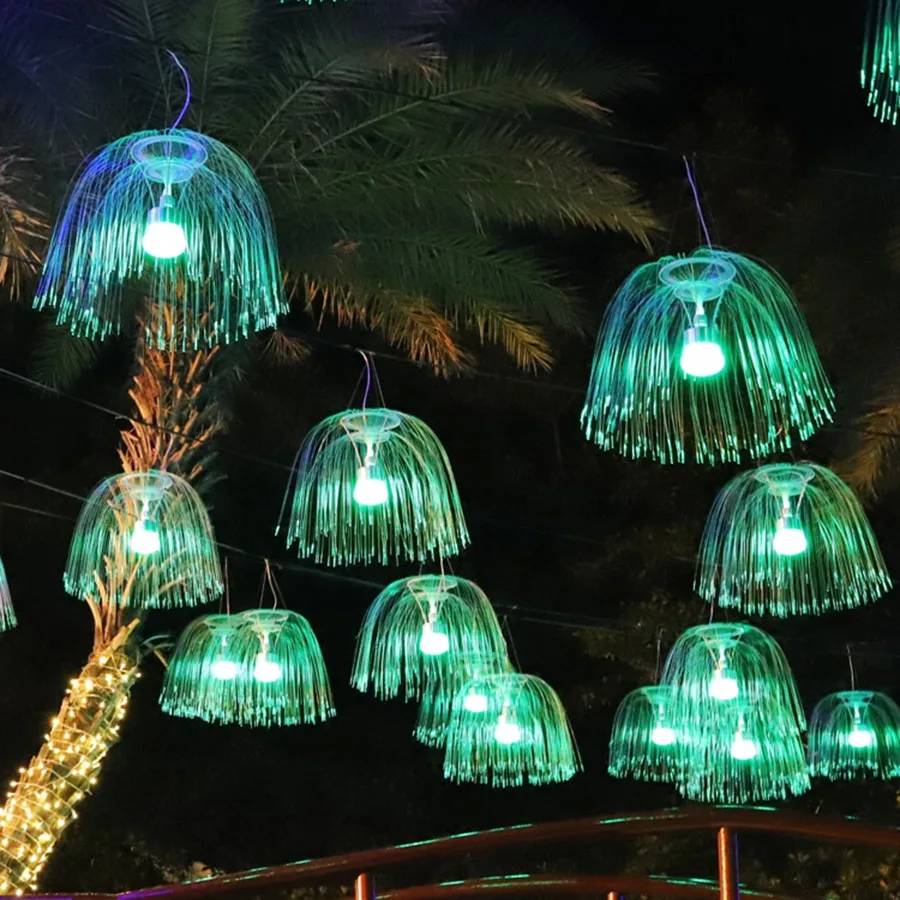

Fiber Optic String Light 60/80CM Christmas Decor Dandelion Optic Fiber Jellyfish Fairy Light Party Patio Tree Hanging Garland