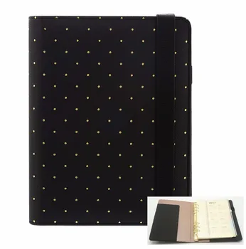 

Harphia A5 A6 Golden dokidot Planner Binder Loose Leaf 6 Holes Agenda Personal Organizer
