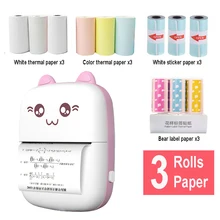 Papier autocollant thermique pour Mini imprimante Photo, 3 rouleaux de papier couleur pour la maison, accessoires remplaçables 