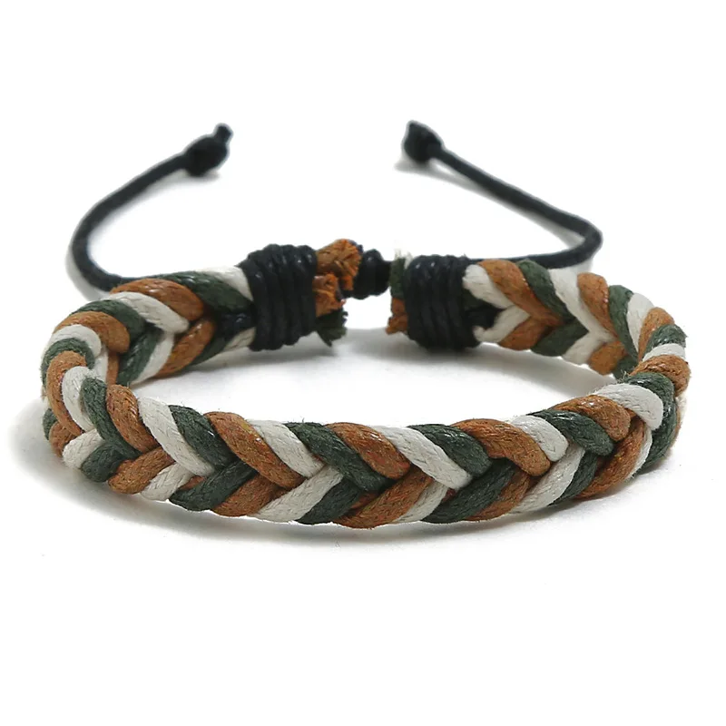 

Multicolor Wax line Braid Couple Bracelet Bangle Ethnic Adjustable Cuff Hand Jewelry Gift Dropshipping