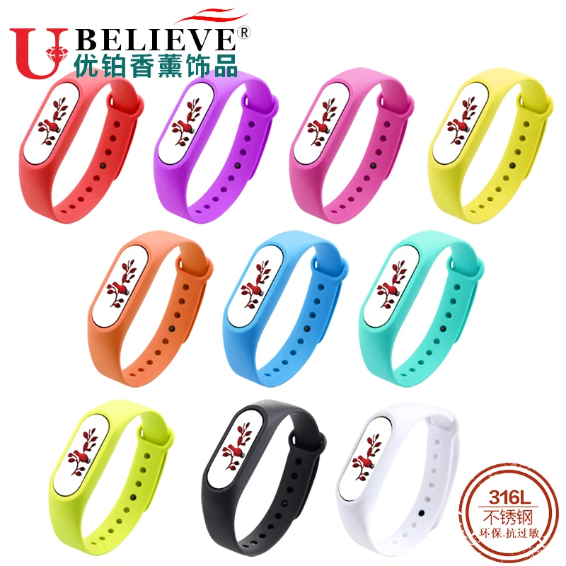 

Ubelieve Stainless Steel Kids Adjustable Essential Oil Bangle Children Men Women Silicone Diffuser Locket Silicone Bracelets
