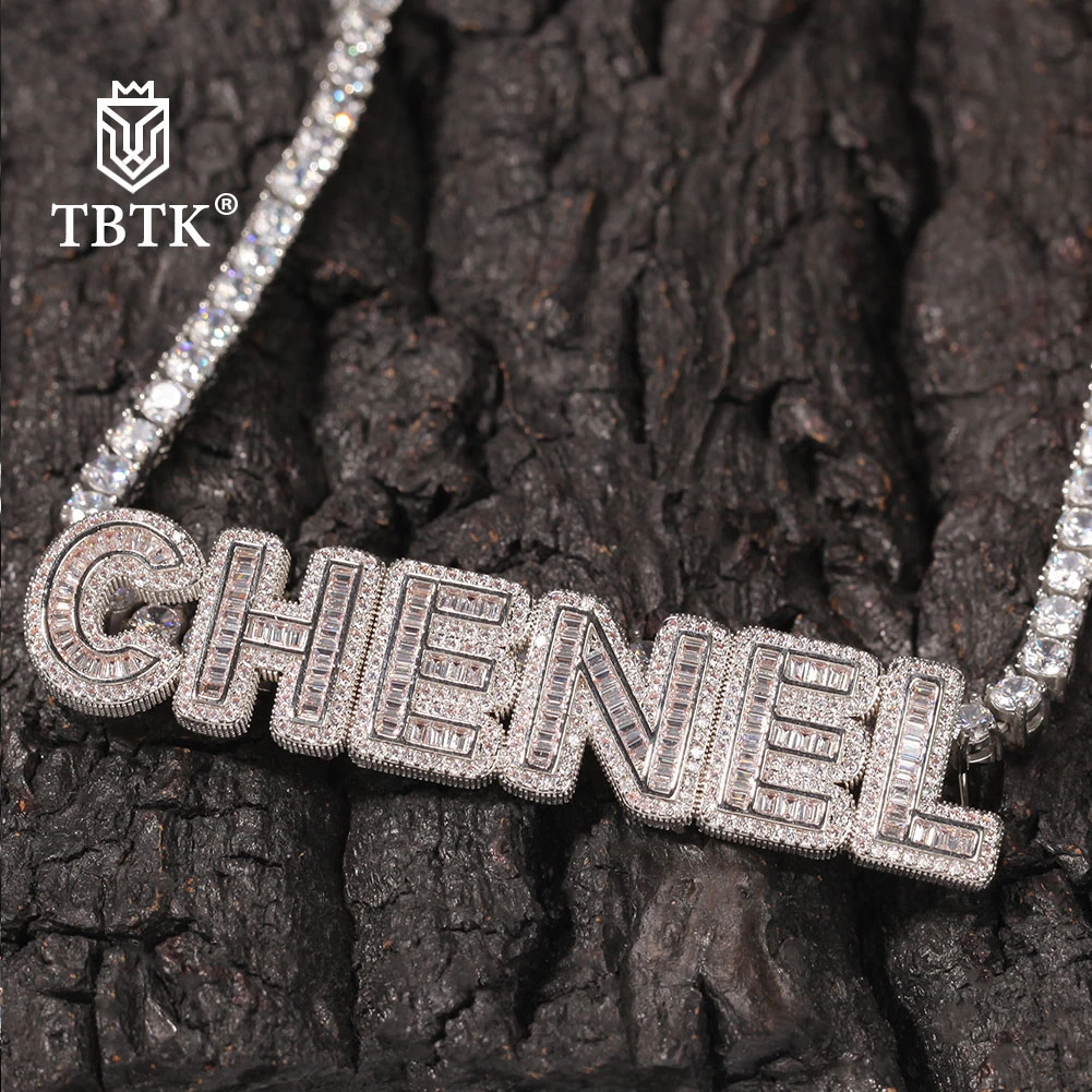 Tasa de descuento TBTK-collar con colgante de letras en la espalda para hombre y mujer, Gargantilla de tenis con circonita cúbica, joyería w5KkdpjWq