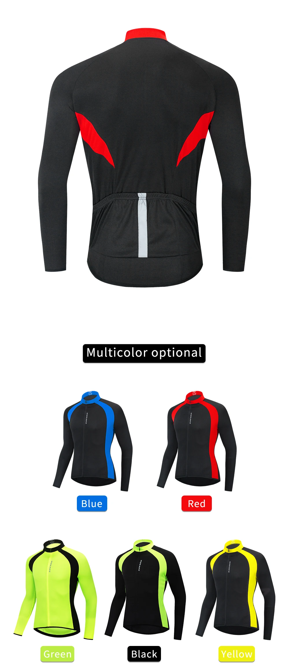 WOSAWE Breathable Cycling Jersey Qick Dry MTB Bike Bicycle Shirts Men's Top clothing ciclismo Long Sleeves Jersey Running Shirts