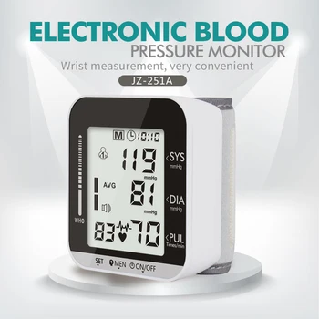 

Household Wrist Sphygmomanometer Digital Voice Blood Pressure Pulse Rate Meter for Home Elderly Perple Blood Pressure Care