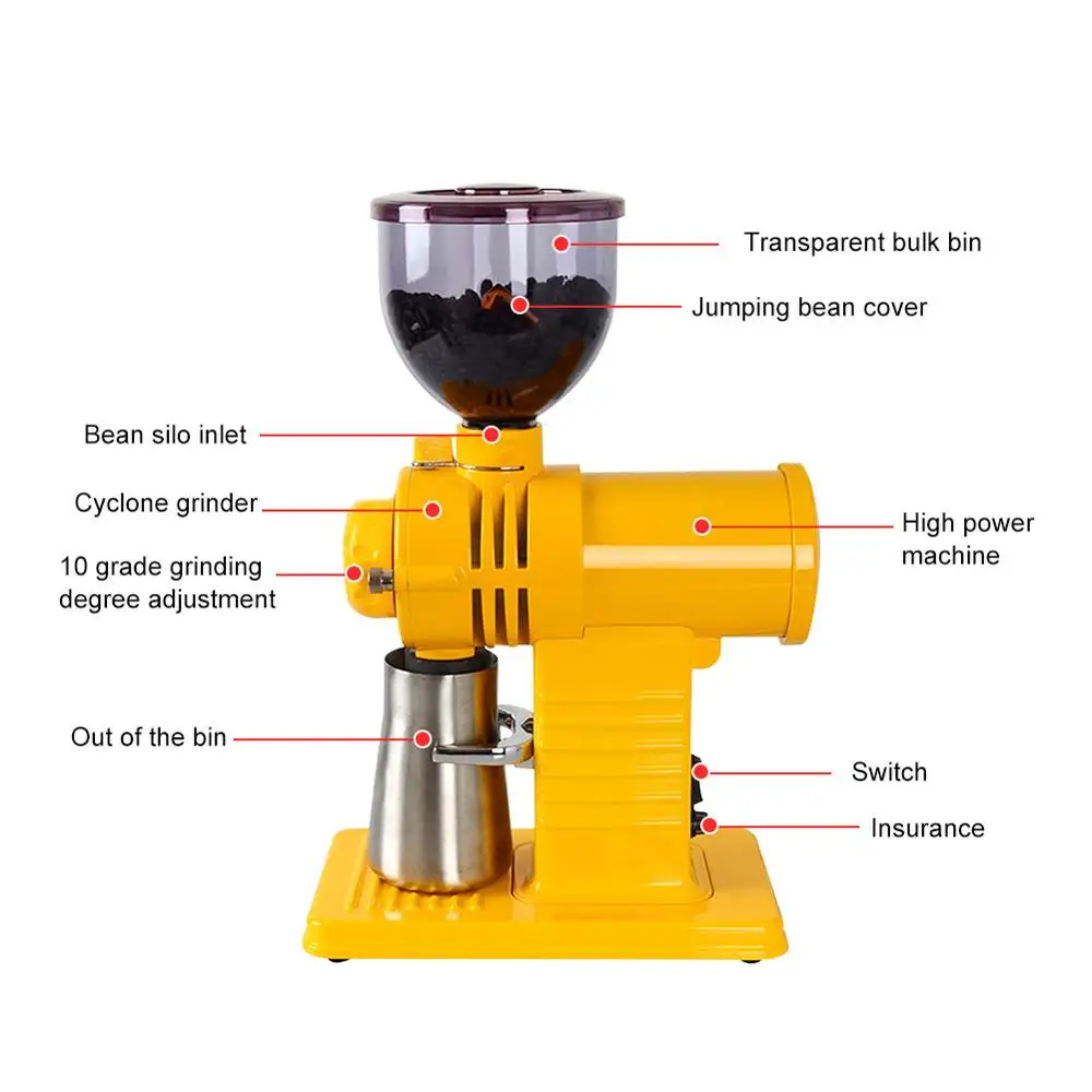 Coffee Grinder Ghost Teeth Electric Coffee Bean Grinding Machine Household Coffee Bean Grinder Miller Milling Machine