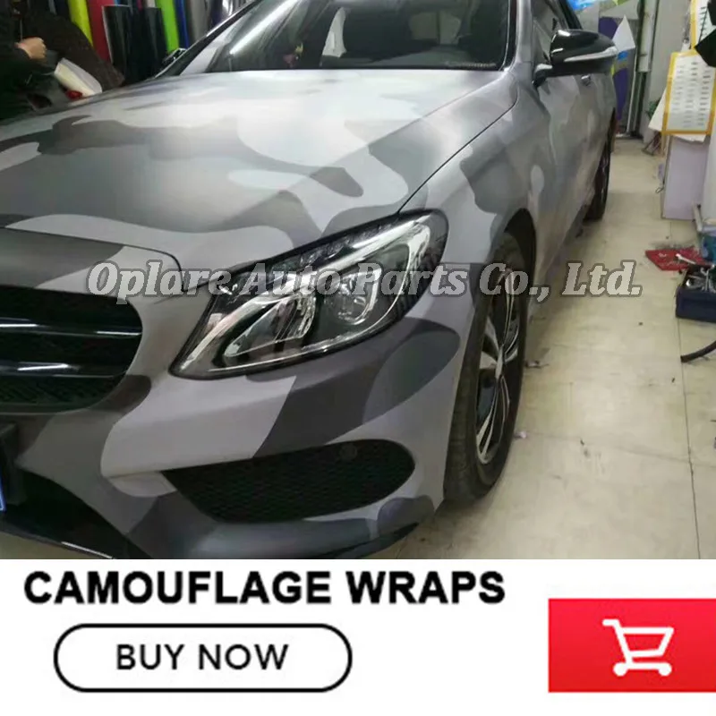 Special Price Zwart Grijs Camouflage Vinyl Car Wrap Film Camo Auto Sticker Motorfiets Fiets Wraps Bubble Gratis 1.52X30 M/roll
