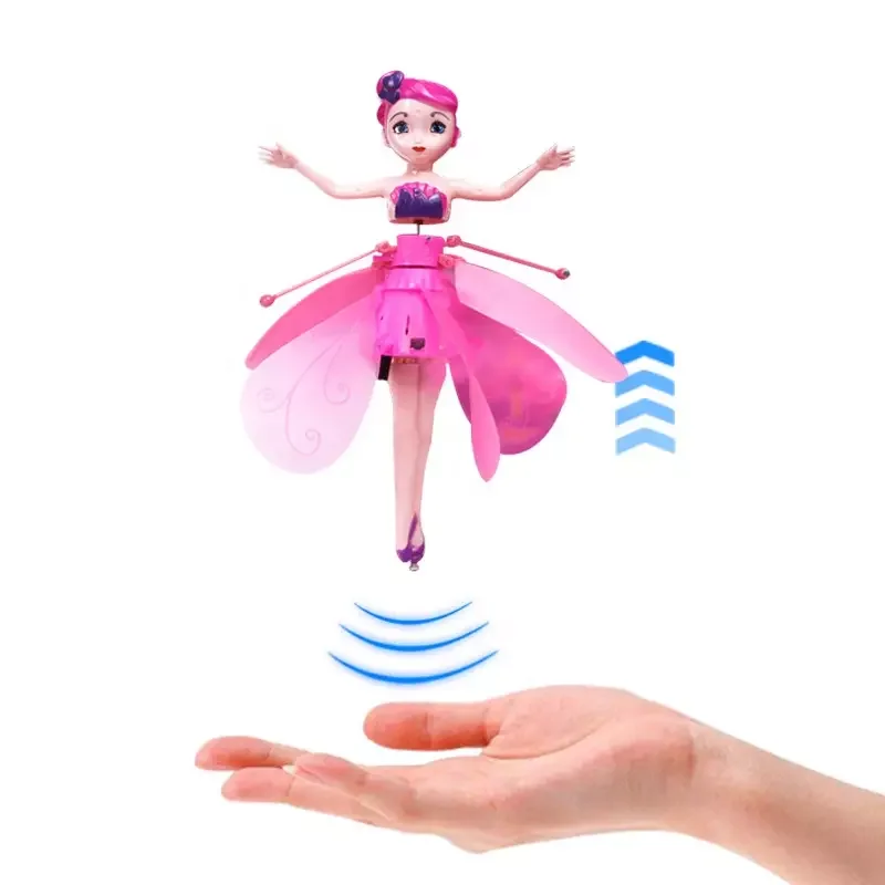 Mini Dron teledirigido con Hada voladora de inducción inteligente para niños, vehículo volador luminoso con LED, juguete con Control remoto, regalo para niñas