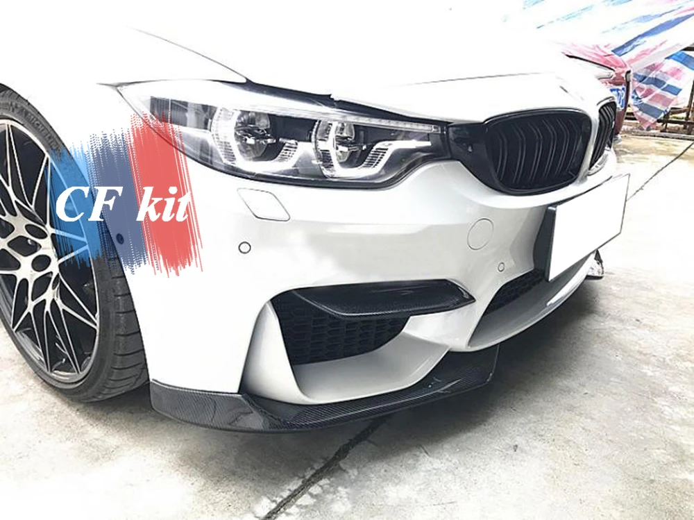 CF комплект A стиль для BMW F80 M3 F82 M4 F83- углеродное волокно передние разветвители губ 2 шт. наборы кузова для стайлинга автомобилей