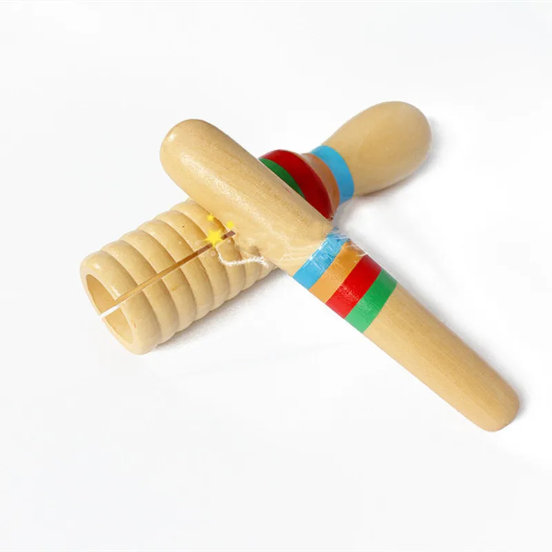 Wooden Music Instrument for Children Kid Toys Sound Tube Small Single-threaded Ring Percussion Cylinder Toys