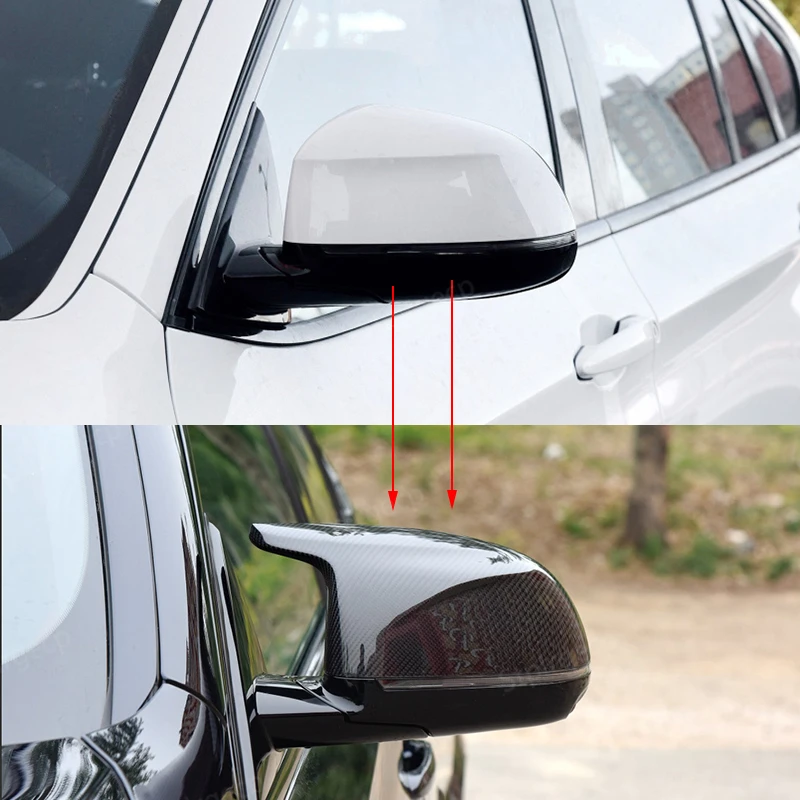 FZJDSD 1Pc Right Passenger Black Mirror Cover Cap Frame 51167327912 Compatible With BMW X3 F25 2014-2017 X4 F26 2014-2018 X5 F15 2014-2018 X6 F16 2015-2019 Mirror Housing Frame Trim