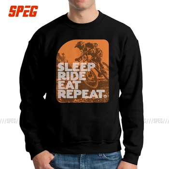

Men's Sleep Ride Eat Repeat Downhill Mountain Bike MTB Hoodies Funky Sweatshirts 100% Cotton Streetwear Pullovers for Men