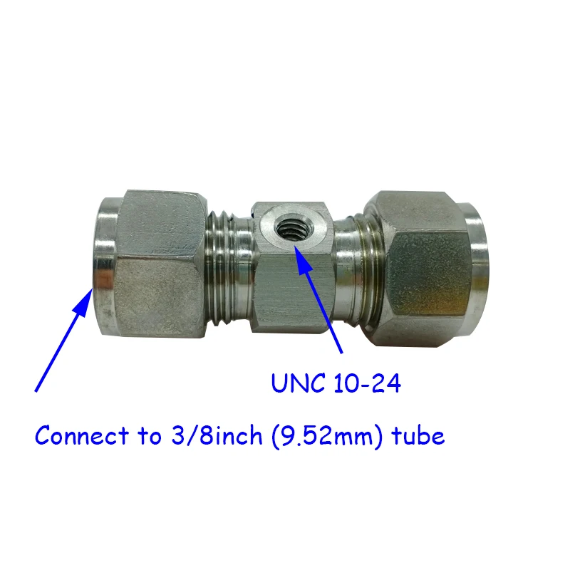 Magas légnyomású levegő Sürgetés Kerti tömlő csatlakozó 3/8 hüvelykes 9.52mm tömörítés Szívócső állítsa vel Valaki Terrier UNC10-24 Szálakra bont