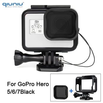 

QIUNIU Standard Protective Frame Housing Case with ND8 Lens filter for GoPro Hero 7 6 5 Black for Go Pro 7 Mount Accessories