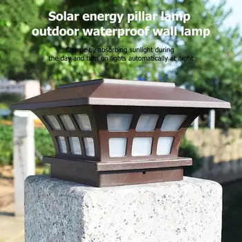 

Solar LED Pillar Lamp Stigma Lamp Waterproof Intelligent Light Control for Garden Courtyard Coffee Shop Street Pillar Decoration