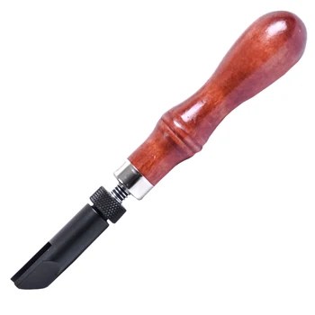 

Adjustable V-Shaped Slotter Thinning Trencher Crease Slotting Tool Hand-Sewn Leather Goods DIY Handmade Leather Tools