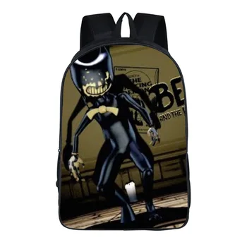 

16 Inch Bendy and The Ink Machine Backpack Boys Girls Cartoon Children Backpacks Famous Game Kids School Bags Bookbag Backpack