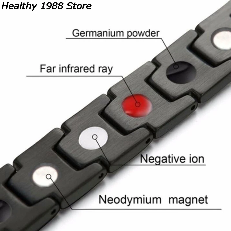 Men's Bracelets Energy Magnetic Tourmaline Bracelet Health Care Jewelry For Women Bracelets Bangle Slimming Product Weight Loss Products Magnetic Therapy Bracelets