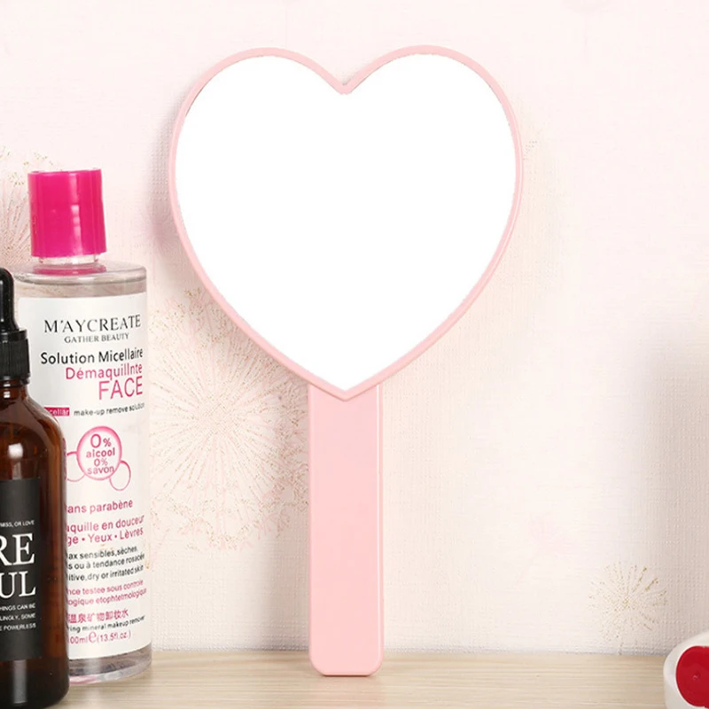 

Small Makeup Mirror Mini Portable Portable Mirror Handheld Handle Mirror Heart Shaped Dressing Mirror lluminated Cosmetic Mirror
