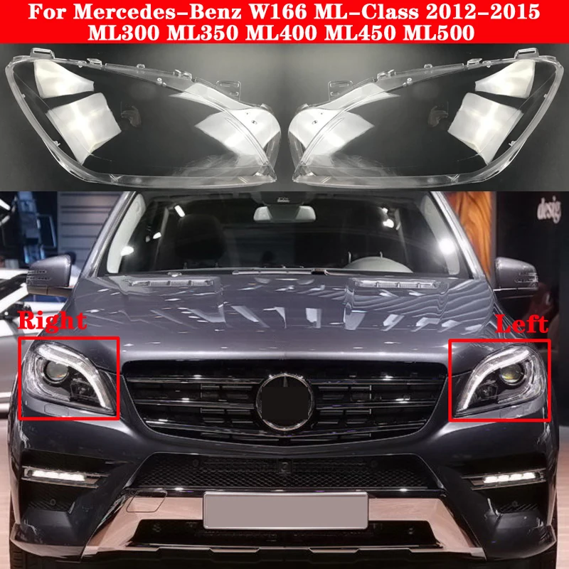 

For Benz ML-Class W166 Car Front Headlight Cover ML300 ML350 ML400 ML450 ML500 2012-2015 Headlamp Lampcover glass Lens Shell Cap