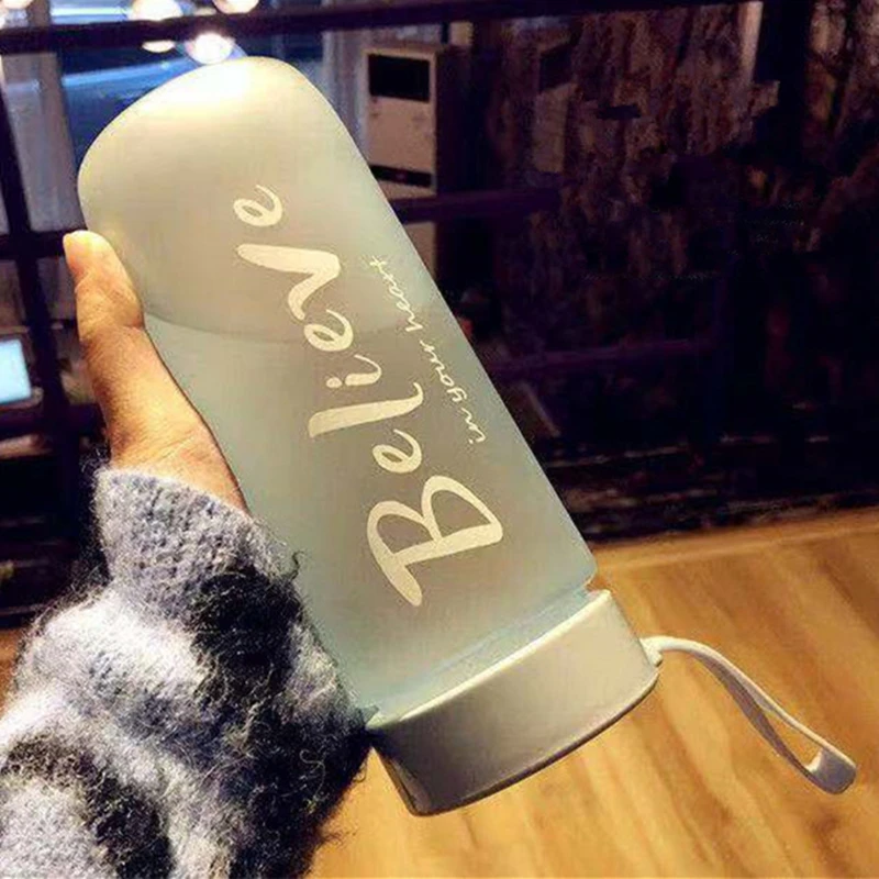 Fruit Juice Water Bottle BPA Free Plastic Square Korean Style Sport Drink Bottle