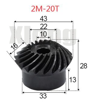 

2pcs 2M-20Teeths Inner Hole: 10mm Precision Spiral Bevel Gear