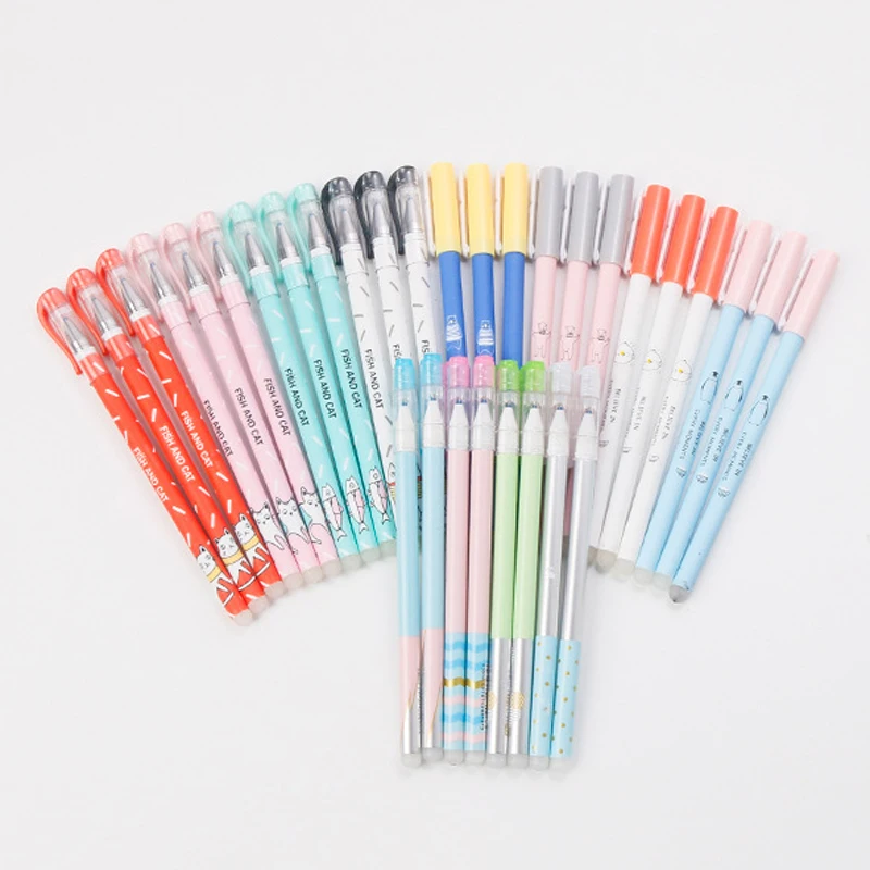 20/40/50/100Pcs/Set Cute Animal Erasable Gel Pens 0.5mm Black Blue Ink Gel Pen Set School&Office Writing Stationery supplies - Image 3