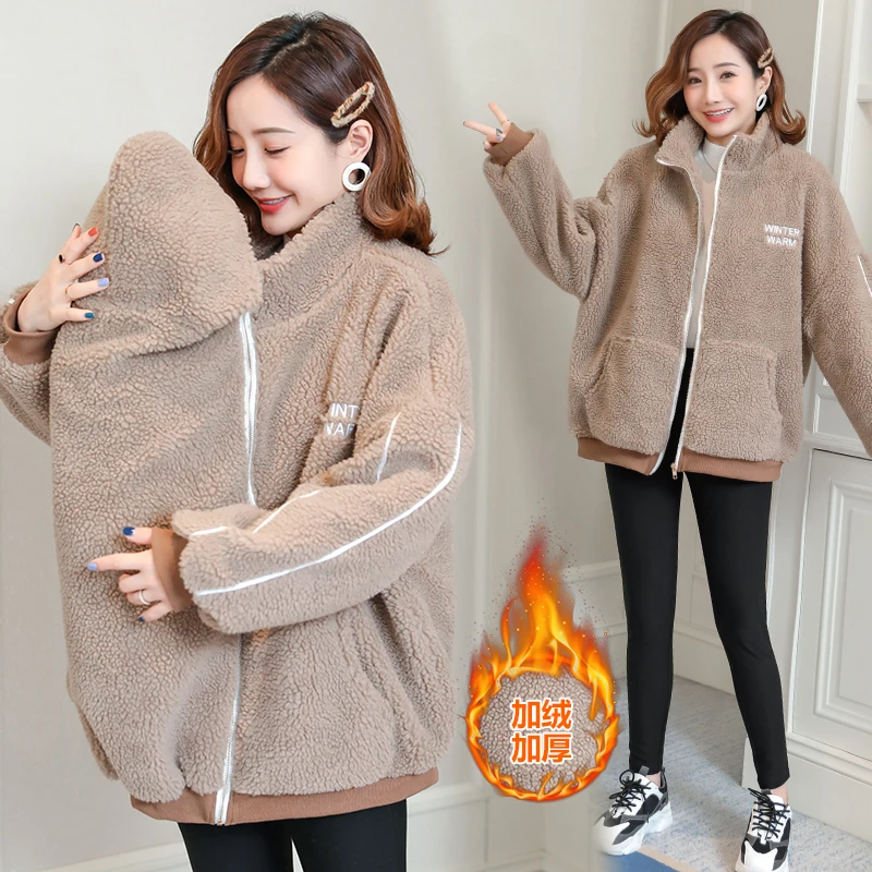 Mother Kangaroo Sweater 3 In 1 Multi-Functional Autumn Winter Maternity Women 's Clothing Thickened Pregnancy Wearing Coat