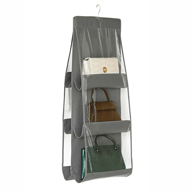 

Purse Handbag Tote Bag Storage Organizer 6 Grids Dustproof Closet Hanging Rack Can Be Used For Almost Everything In The House