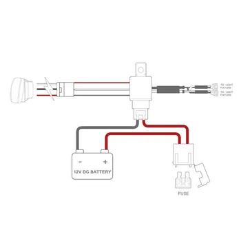 

2M Wiring Harness Blue LED Lights Rocker Switch (2Lead)On-off 40A Relay Fuse For Road Light Bar Light Driving Light Fog