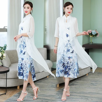 

2020 lace novelty a line lady cheongsam half sleeve elegant women qipao vestidso sexy bride wedding party dress gown