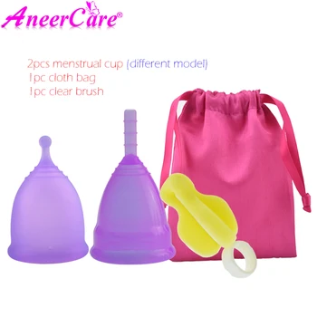 

2pcs Medical Grade Silicone Menstrual Cup Feminine Hygiene Period Cup Copa Menstrual de Siliconal Medical Coupe Menstrual cup