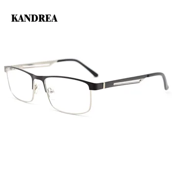

KANDREA 2020 Spring New Men Eyeglasses Metal Square Optical Glasses Frame Classic Prescription Eyewear Clear Lens Spectacles