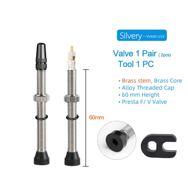 Suneducationgroup Com 2pcs 60mm Alloy Stem Presta Valve Tool For Road Mtb Bike Tubeless Tire Bike Tyres Tubes Wheels Cycling