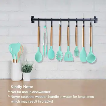 

Practical 11 pcs Silicone Cooking Utensils Set with storage bucket kitchen utensil kit Non-stick Spatula Shovel kitchen tool