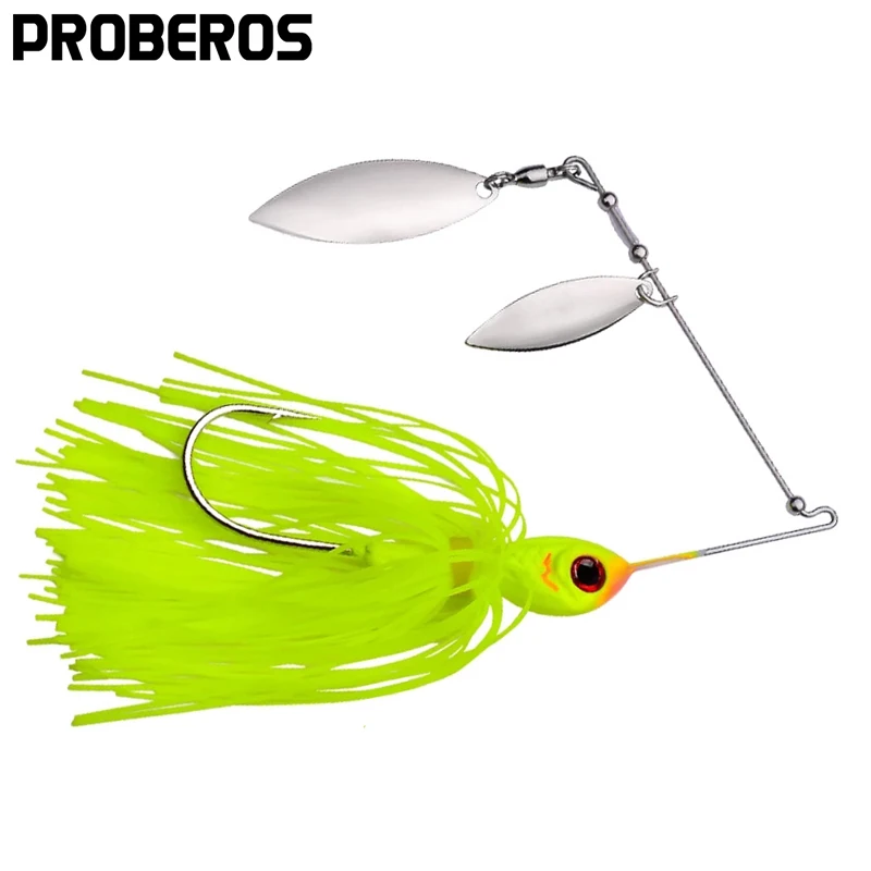 PROBEROS Hard Spinner Bait Fishing Lure, Pike Swivel Fish Tackle, Chatter Bait, Metal