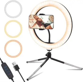 

LED Selfie Ring Light With Tripod Stand ,Phone Desk Ring Light ,Ring Lamp For Pfotography,Make up,Video,Youtube,etc.