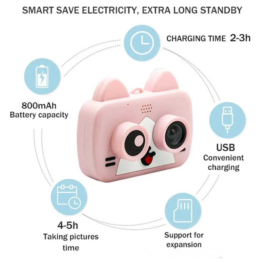 Ультра-мини умные детские Камера ips 1080P HD дети Водонепроницаемый цифровой Камера s 1200W 2-дюймовый мультфильм Камера Поддержка WiFi TF карты